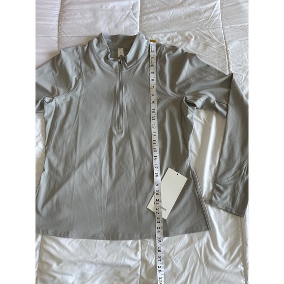 New Lululemon Nulux Long Sleeve Tennis Half-Zip Size 12 Gray Hip Length NWT - Picture 2 of 11